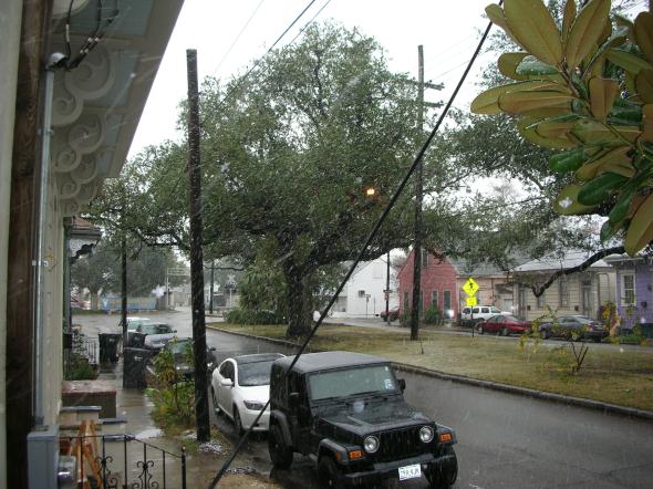 It's snowing in New Orleans