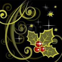 3718693-stylized-holly-berry-and-dots-on-a-dark-background