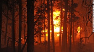 COLORADO SPRINGS, CO - JUNE 11: A house burns late in the evening along Swan Road in the Black Forest northeast of Colorado Springs, CO on June 11, 2013. Photo by Helen H. Richardson/The Denver Post)