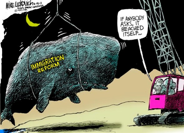 Immigration Reform, by Mike Lukovich 