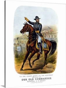 vintage-civil-war-poster-of-general-ulysses-s-grant-on-horseback,1158009