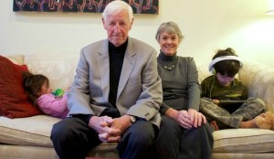 John and Bonnie Raines, two of the burglars, at home in Philadelphia with their grandchildren. Mark Makela for The New York Times