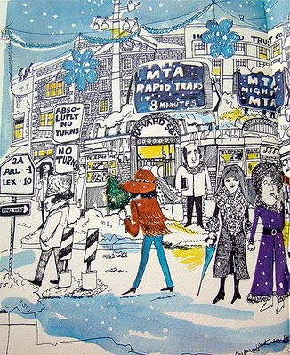 Harvard Square in Winter, Barbara Westman, 1970