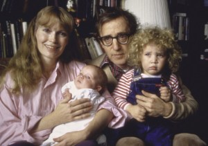 Mia Farrow and Woody Allen with adopted children Satchel and Dylan