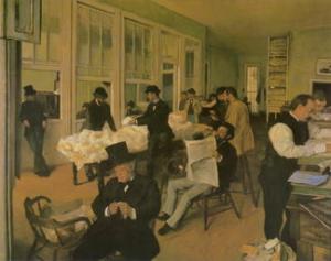 At the Miliners, by Edgar Degas, 1882