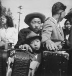 Japanese Americans headed towards internment&nbsp;camps