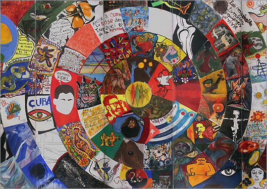 Courtesy of the Montreal Museum of Fine Arts “Cuba Colectiva,” a 1967 mural by 100 artists for the Salon de Mai exhibition in Havana, on view at the Montreal Museum of Fine Arts.