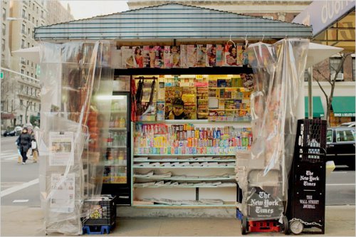 NYC Newsstand on a rainy day