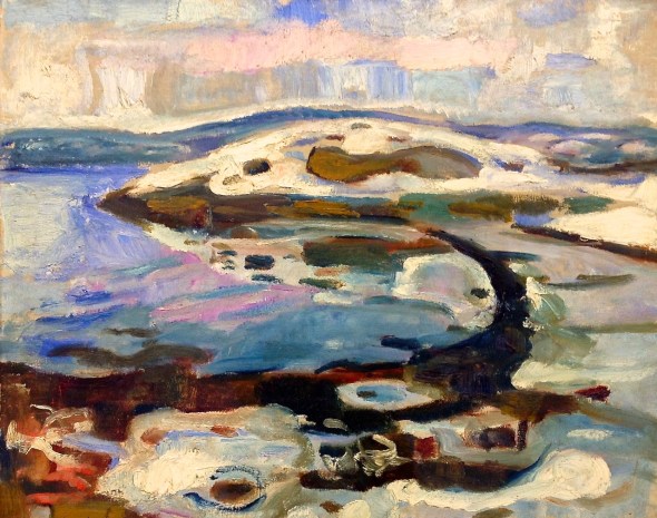 Edvard Munch, Winter landscape at Hvitsten, 1918