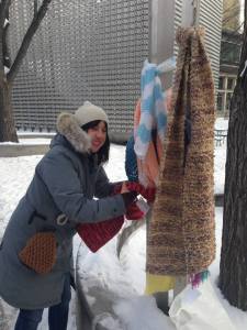 Scarf bombing in Winnipeg