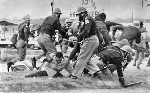 Alabama state troopers attack protesters in Selma, March 7, 1965