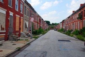 Abandoned row houses, Perlman Place, Baltimore