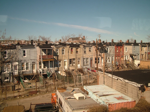 View of East Baltimore from Amtrak train (credit Dave Troy http://davetroy.com/posts/from-the-train-baltimore-looks-like-hell
