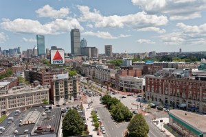 6/7/10 1:07:44 PM -- Boston, Massachusetts Campus Scenics of Kemore Square, Boston Skyline, BU Banners and Commonwealth Ave Photo by Vernon Doucette for Boston University