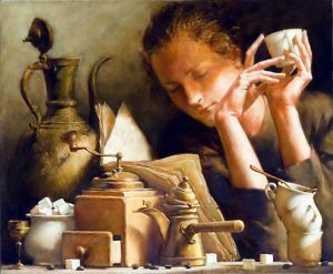 woman coffee reading