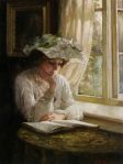 Lady reading by a&nbsp;window