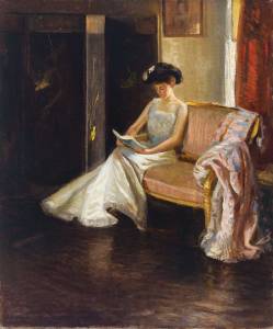 Arthur M. Hazard, Woman Reading in an Interior