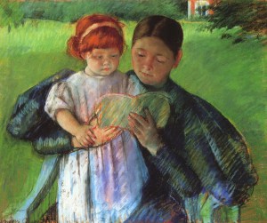 Nurse reading to a little girl, Mary Cassatt