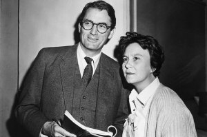 Gregory Peck with Harper Lee on the set of To Kill A Mockingbird