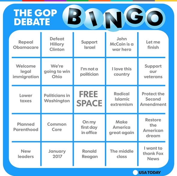 state of union bingo