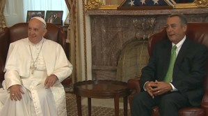 Pope Francis meets with John Boehner before the historic speech to Congress.