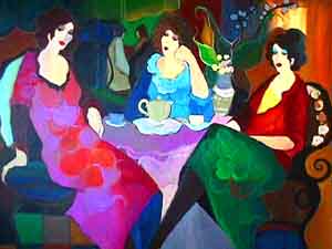 tarkay-three-ladies-at-tea