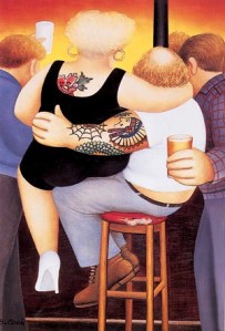 Beryl Cook: Two on a Stool