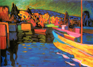 Autumn Landscape with Boats, Vassily Kandinsky