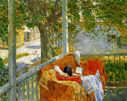 Couch on the Porch, Cos Cob, by Frederick Childe Hassam