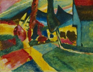 Landscape with two poplars, Kandinsky