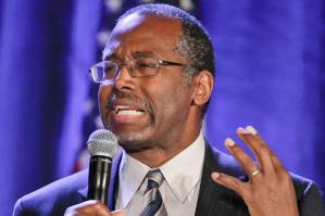 Dr. Ben Carson addresses the Republican National Committee luncheon Thursday, Jan. 15, 2015, in San Diego. (AP Photo/Lenny Ignelzi)