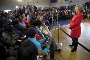 Hillary Clinton during a forum at Denmark-Olar Elementary School in Denmark, S.C., February 12, 2016. PHOTO: REUTERS