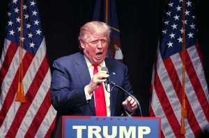 Horrifying photo of Donald Trump at a rally in Salt Lake City.