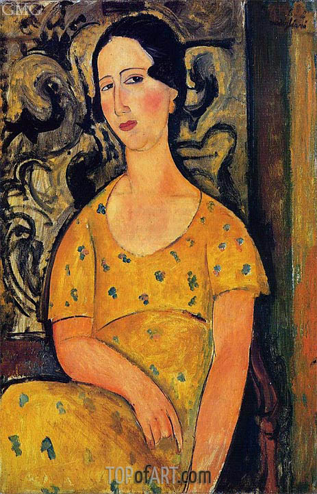 modigliani young woman in a yellow dress