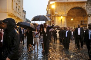 U.S. President Barack Obama tours Old Havana with his family at the start of a three-day visit to Cuba, in Havana March 20, 2016. Photo by Carlos Barria/Reuters