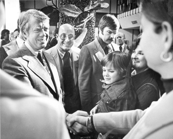 Jimmy Carter, winner of the Wisconsin primary, 1976