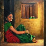 Paintings-of-rural-indian-women-Oil-painting-2 by ilayaraja