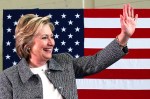 U.S. Democratic presidential candidate Hillary Clinton waves after leading a discussion on gun violence prevention in Hartford,&nbsp;Connecticut