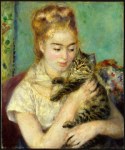 Portrait-Painting-Cat-Woman-with-a-cat-Renoir