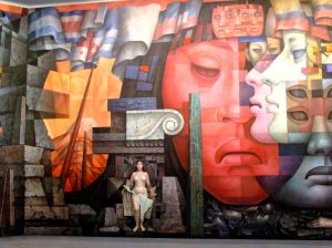 Epic Mural in Chile Mexican artist Jorge González Camarena, assisted by Chilean painters, Eugenio Brito and Albino Echeverría.