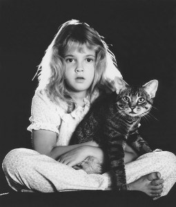 Drew Barrymore with cat
