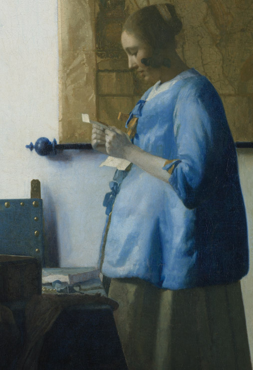 Woman in blue reading a letter, Johannes Vermeer