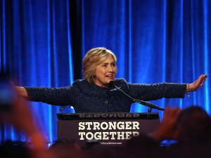 Hillary Clinton at last night's LGBT for Hillary gala.