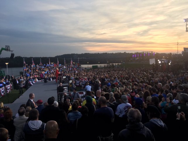 Hillary Clinton in Cincinnati yesterday