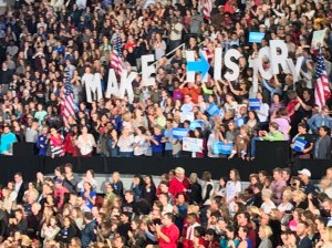 Audience for Hillary's midnight rally in Raleigh, NC last night