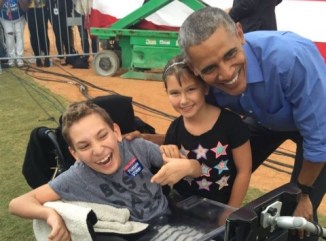 J.J. Holmes and his sister with President Obama
