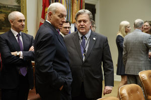 John Kelly and Steve Bannon in the foreground