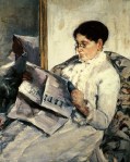 1878 Mary Cassatt (American-born painter, 1844-1926) the artist’s mother while reading the&nbsp;Figaro