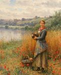 Daniel Ridgway Knight Madeline in a wheat&nbsp;field