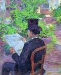 desire-dehau-reading-a-newspaper-in-the-garden-1890-painting-by-henri-toulouse-lautrec-oil-painting-1375394834_org